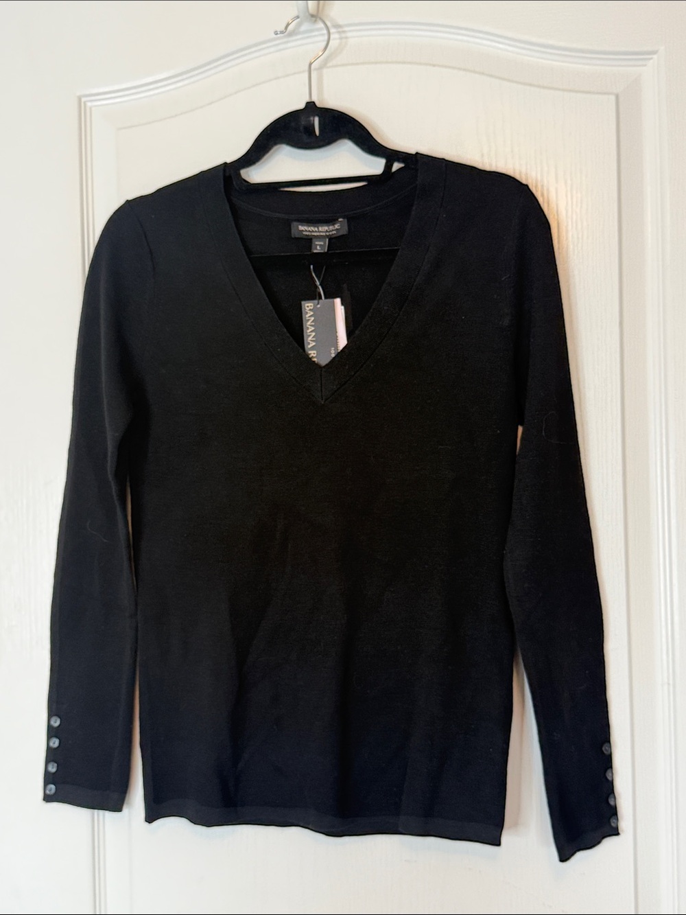 Banana Republic 100% Merino Wool V Neck Sweater Large Petite